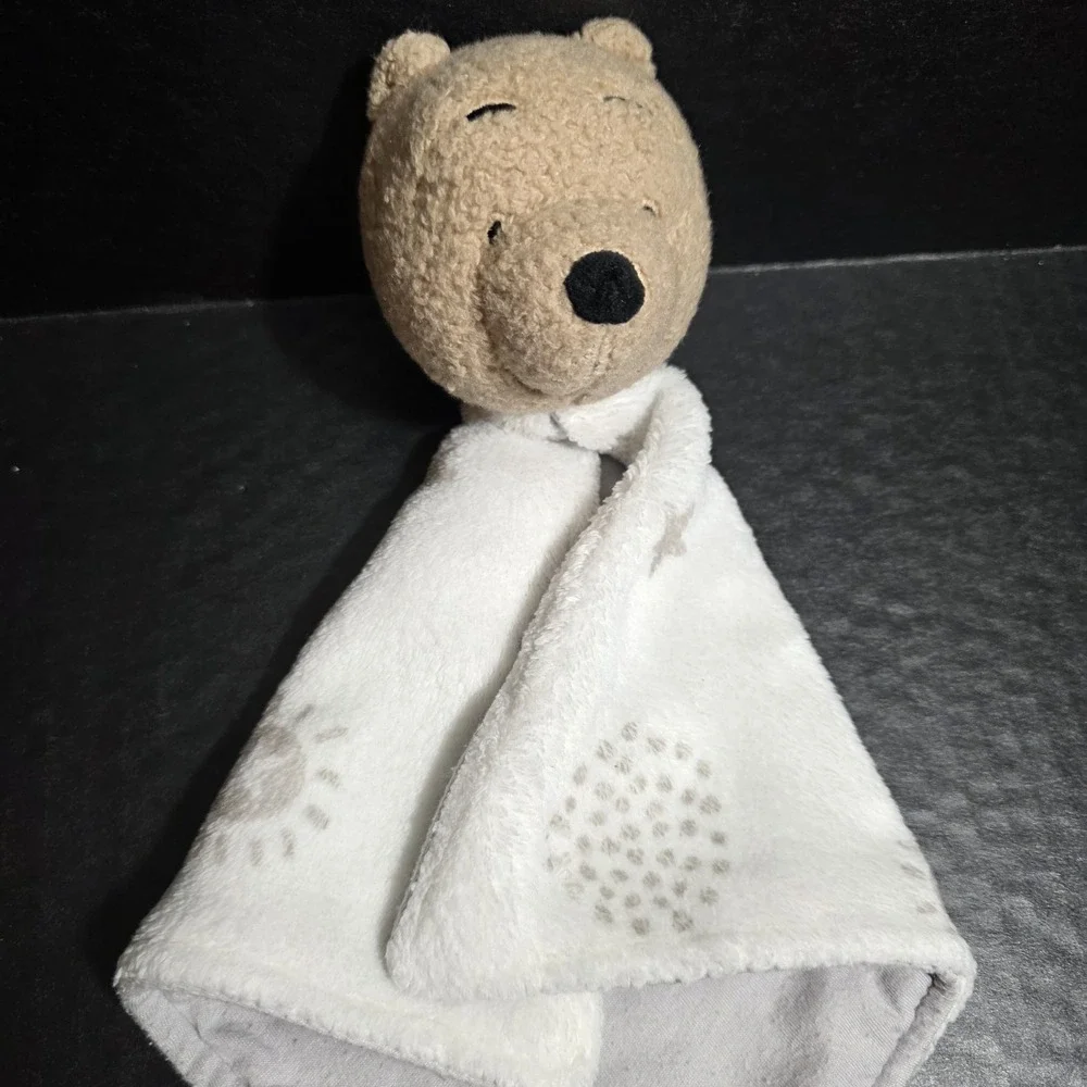 Lambs & Ivy Disney Baby Winnie The Pooh Lovey White Gray Stars Security Blanket‎